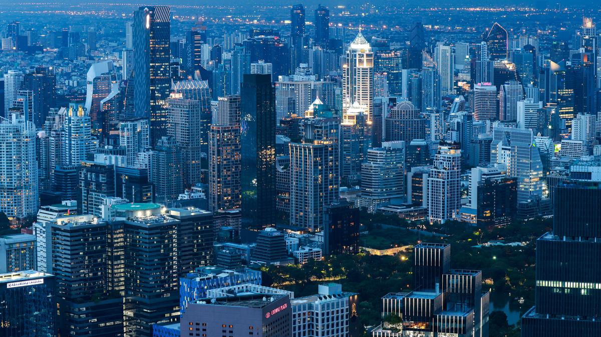 The skyline with twilight is photographed during sunset in Bangkok, Thailand, May 15, 2025. REUTERS/Athit Perawongmetha