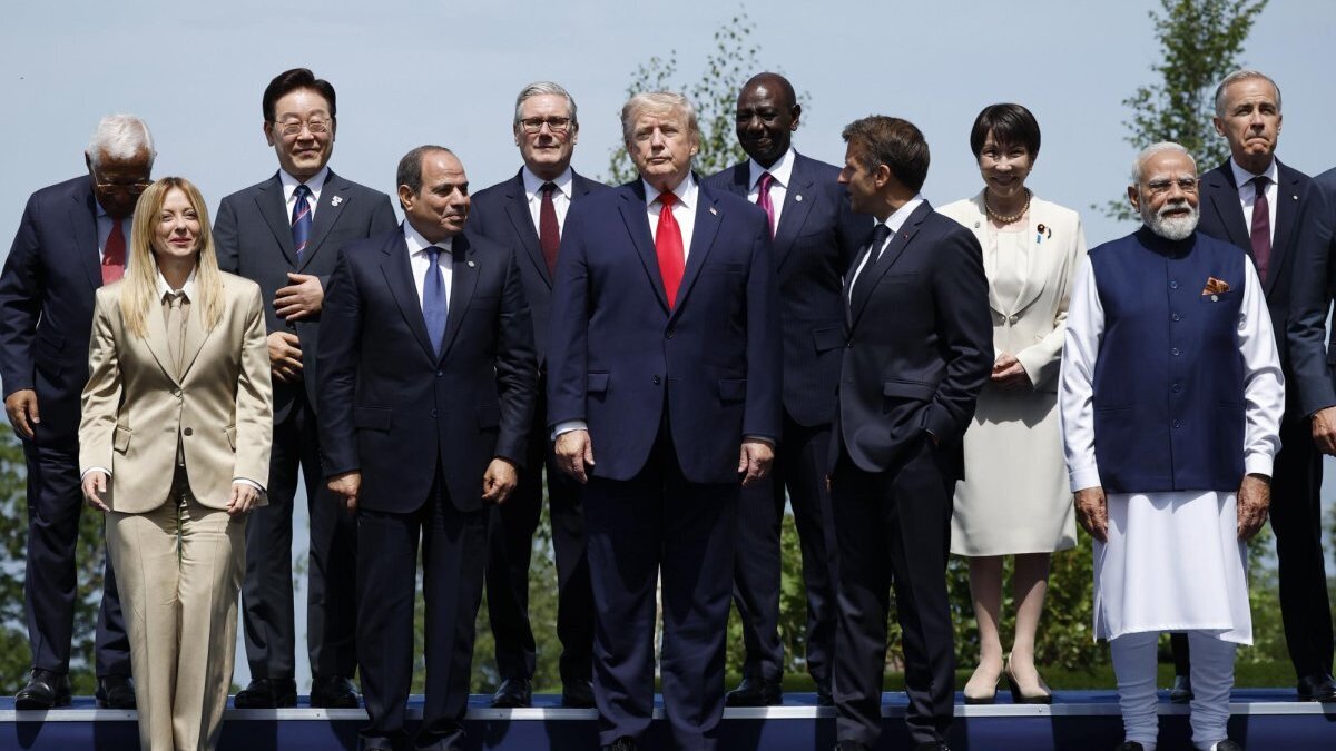 International leaders gathered at the Group of Seven summitt at Evian-les-Bains, France, Tuesday. The European Union agreed to the trade deal that was ironed out last summer by President Donald Trump and European Commission President Ursula von der Leyen. Photo by Yoan Valat.