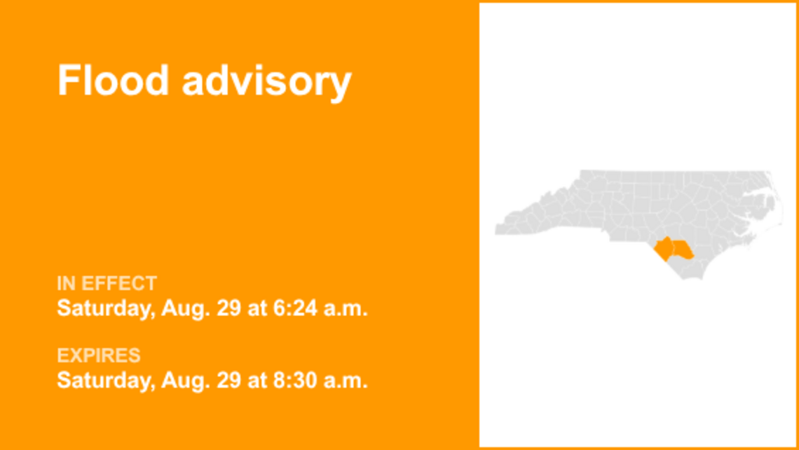 Flood advisory issued for Bladen and Robeson counties Saturday morning 