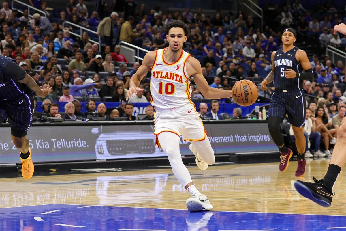  Atlanta Hawks forward Zaccharie Risacher (10) Mike Watters-Imagn Images