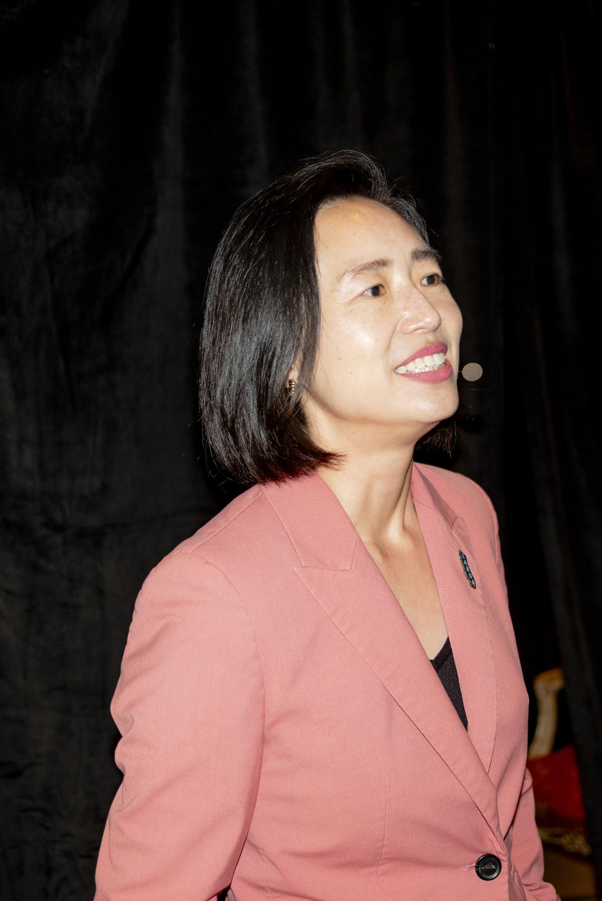 FILE -- Connie Chan, a member of the San Friancisco Board of Supervisors who is running for the House seat held by the outgoing Rep. Nancy Pelosi (D-Calif.), awaits the start of a candidates debate in San Francisco on March 31, 2026. Pelosi and Rep. Jerrold Nadler (D-N.Y.) are retiring, prompting competitive races to succeed them. Whoever wins their seats could tap big donors and shape the Democratic Party. (Cayce Clifford/The New York Times)