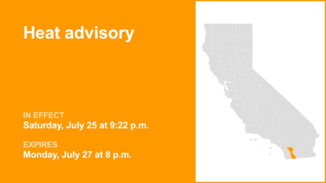 UPDATE: Heat advisory in place for San Diego County Mountains until Monday evening 