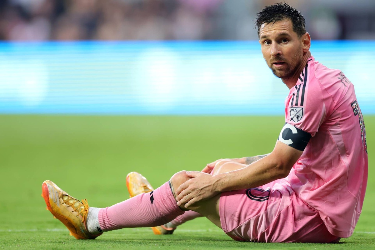  Lionel Messi reacts during the MLS match between Inter Miami CF and Philadelphia Union. Photo by Megan Briggs/Getty Images