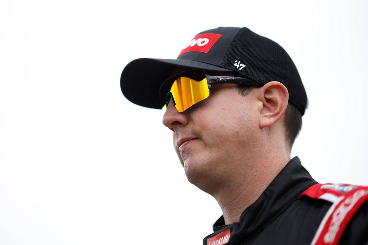  NORTH WILKESBORO, NORTH CAROLINA - MAY 17: Kyle Busch, driver of the #8 Lenovo Chevrolet, looks on during practice for the NASCAR Cup Series All-Star Race at North Wilkesboro Speedway on May 17, 2024 in North Wilkesboro, North Carolina. (Photo by Sean Gardner/Getty Images) 