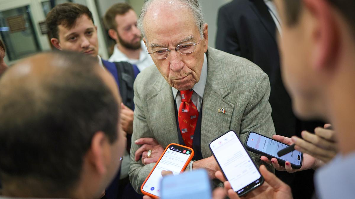 U.S. Sen. Chuck Grassley (R-IA) walks to the weekly Senate Policy Luncheon at the U.S. Capitol on May 19, 2026, in Washington, D.C. Senate Republicans are planning to bring their $72 billion reconciliation bill, funding ICE and CBP, to the floor later this week. (Kevin Dietsch/Getty Images/TNS)