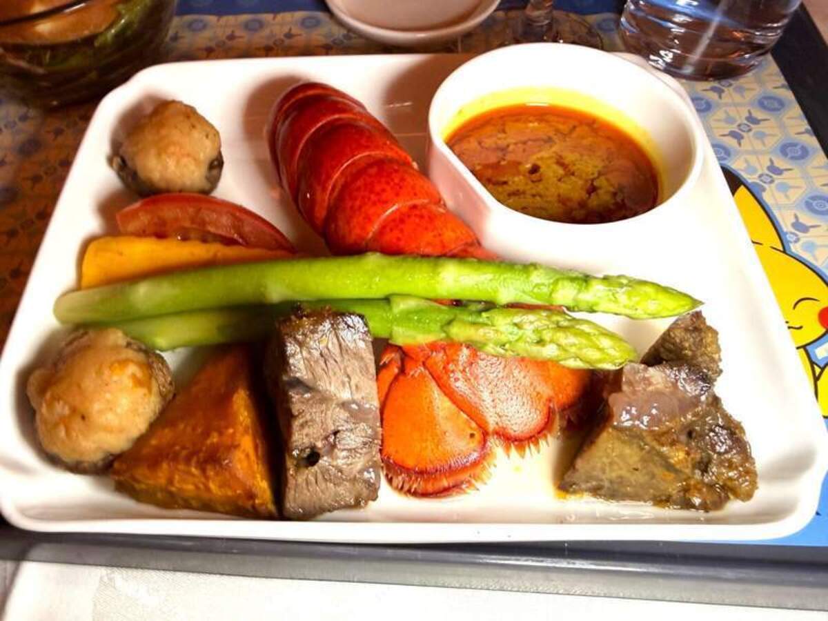  After carb-heavy meals in Taiwan, this high-protein meal hit the spot. Photo credit: Marguerite "Peggy" Cleveland 