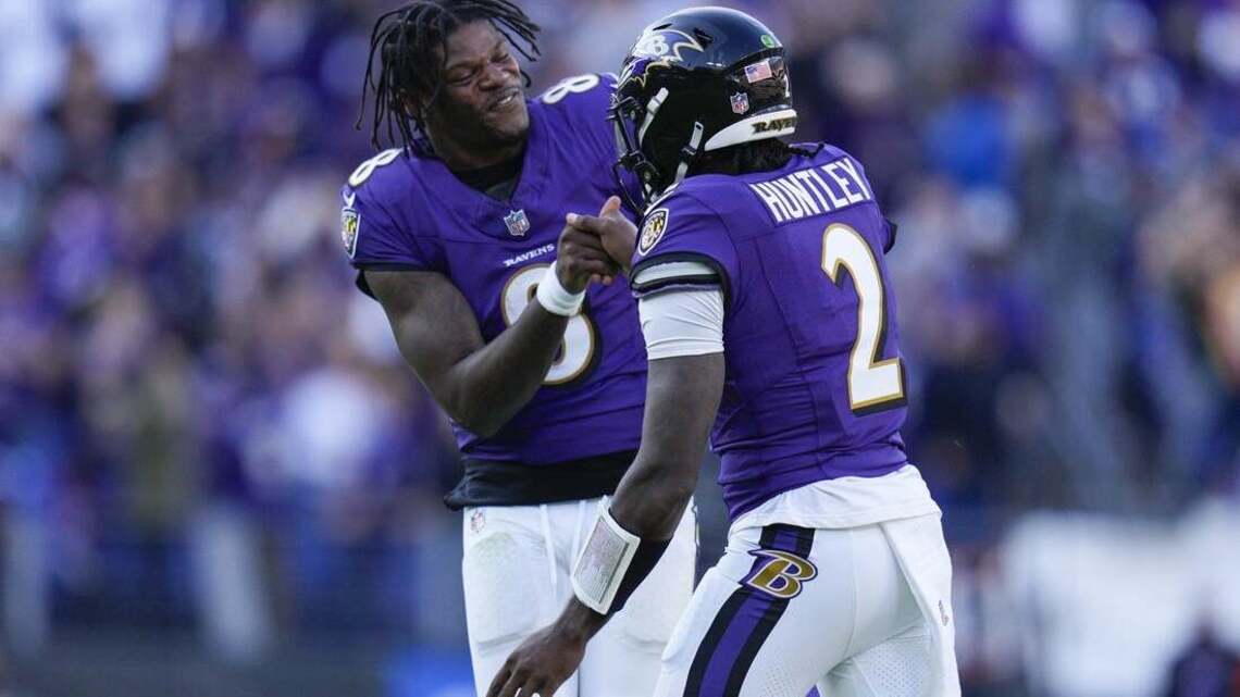 Ravens rest star quarterback Jackson, prepare backup Huntley for Falcons