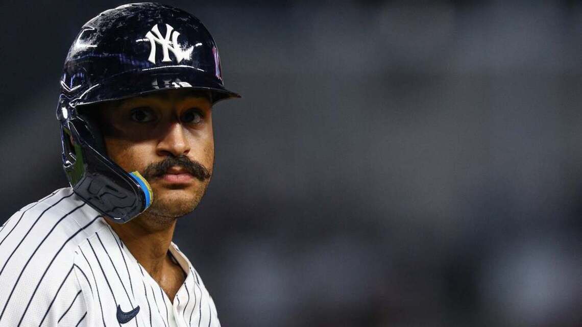 Yankees OF Trent Grisham injures hamstring in loss to Padres
