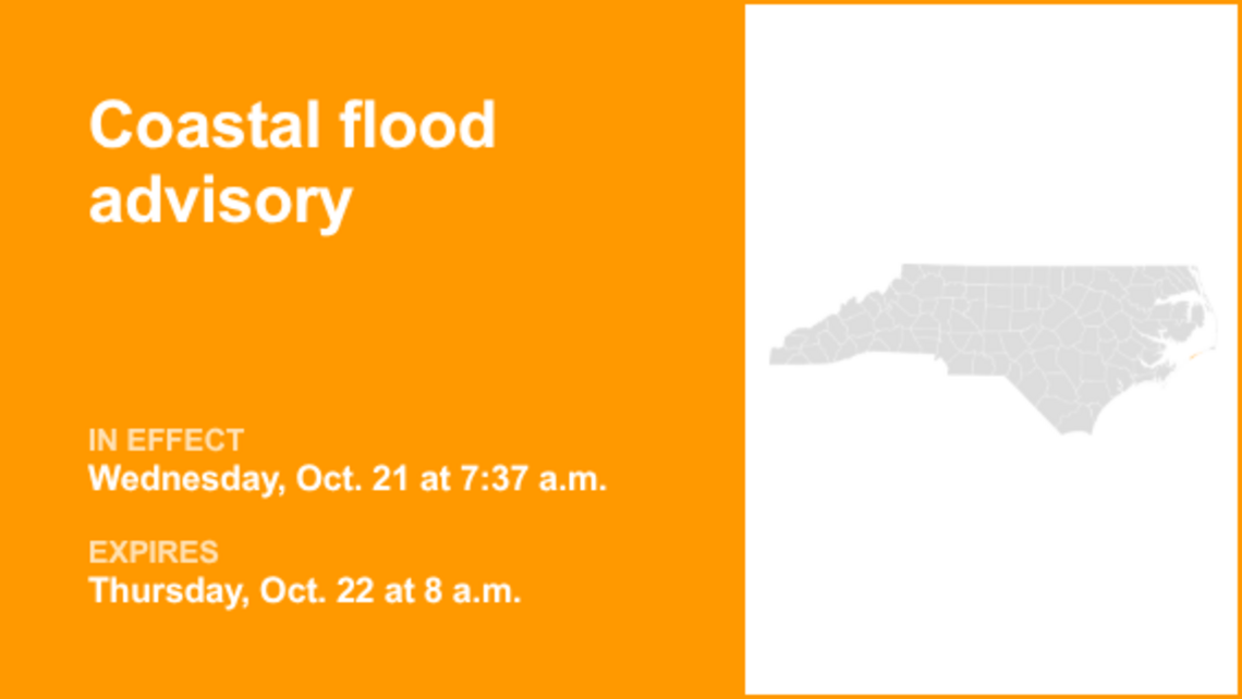 UPDATE: Ocracoke Island placed under a coastal flood advisory until Thursday morning 