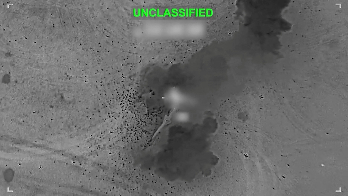 Smoke rises at an unknown location, following what U.S. Central Command (CENTCOM) said were strikes on Iranian military targets, in this screen grab taken from a handout video released on July 11, 2026.