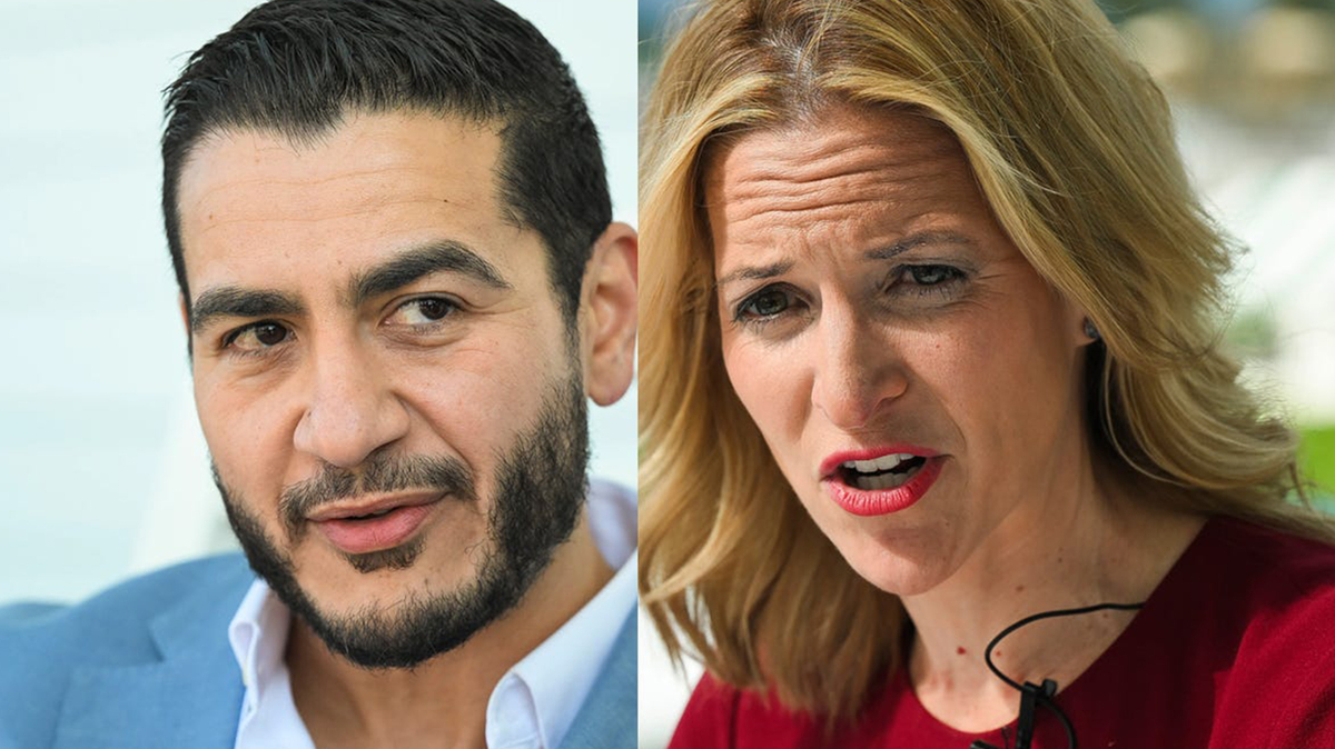 Democratic U.S. Senate hopeful Abdul El-Sayed, left, and Michigan Secretary of State Jocelyn Benson. (The Detroit News/TNS