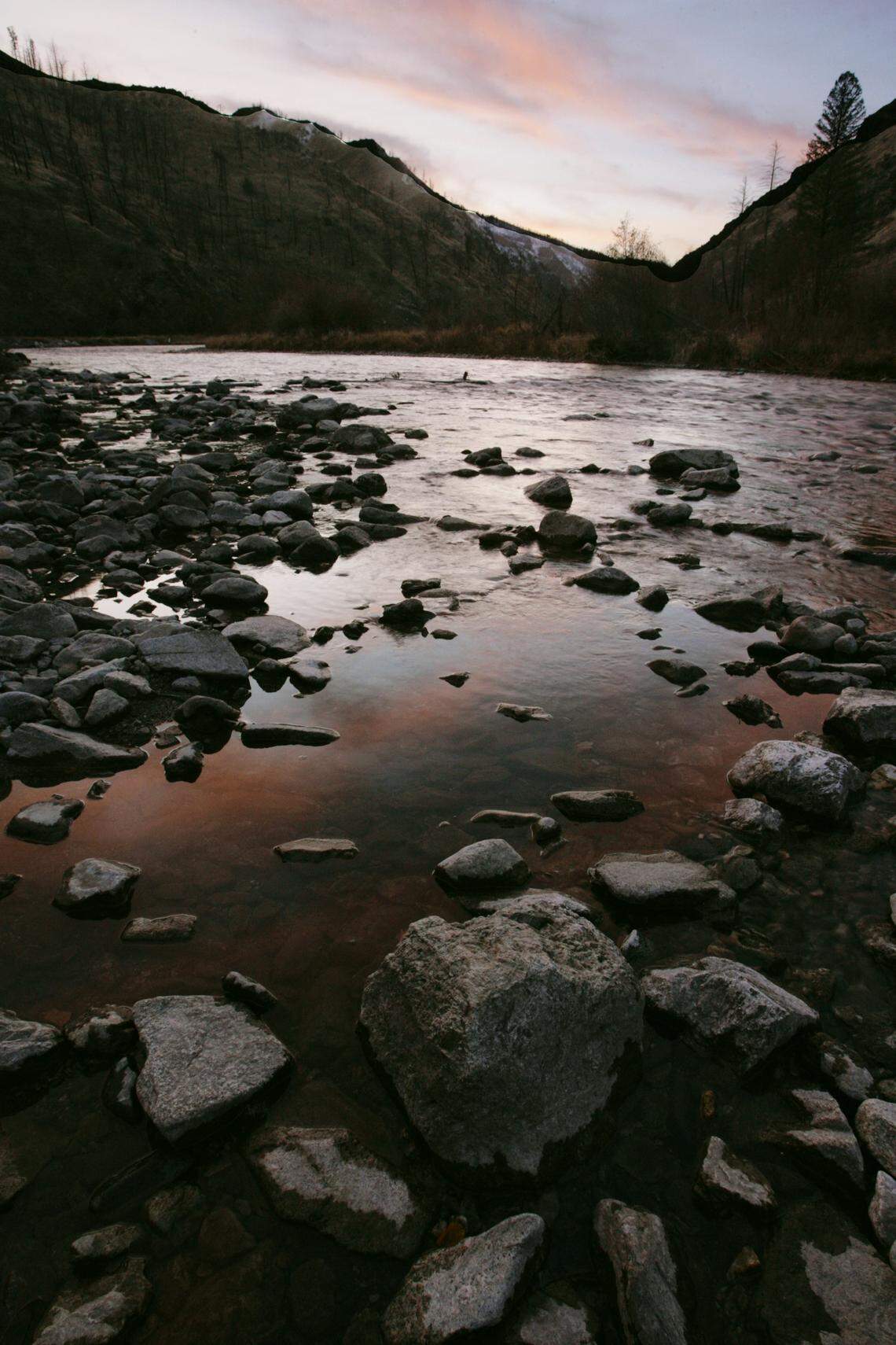 Big Creek meets the Middle Fork of the Salmon River and enters Impassable Canyon. Big Creek is the largest tributary of the Middle Fork. 