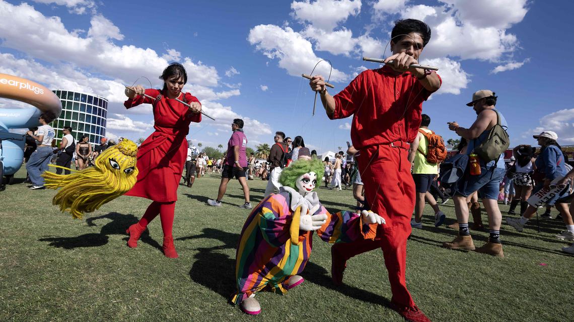 Members of Bob Baker Marionette Theater perform during day one of the Coachella Valley Music & Arts Festival in Indio on Friday, April 10, 2026. (Photo by Drew A. Kelley, Press-Telegram/SCNG)
