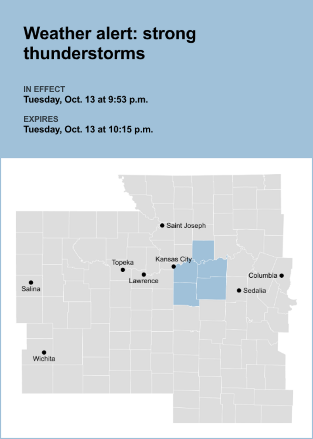 Weather alert issued for the Kansas City area Tuesday night | Kansas ...