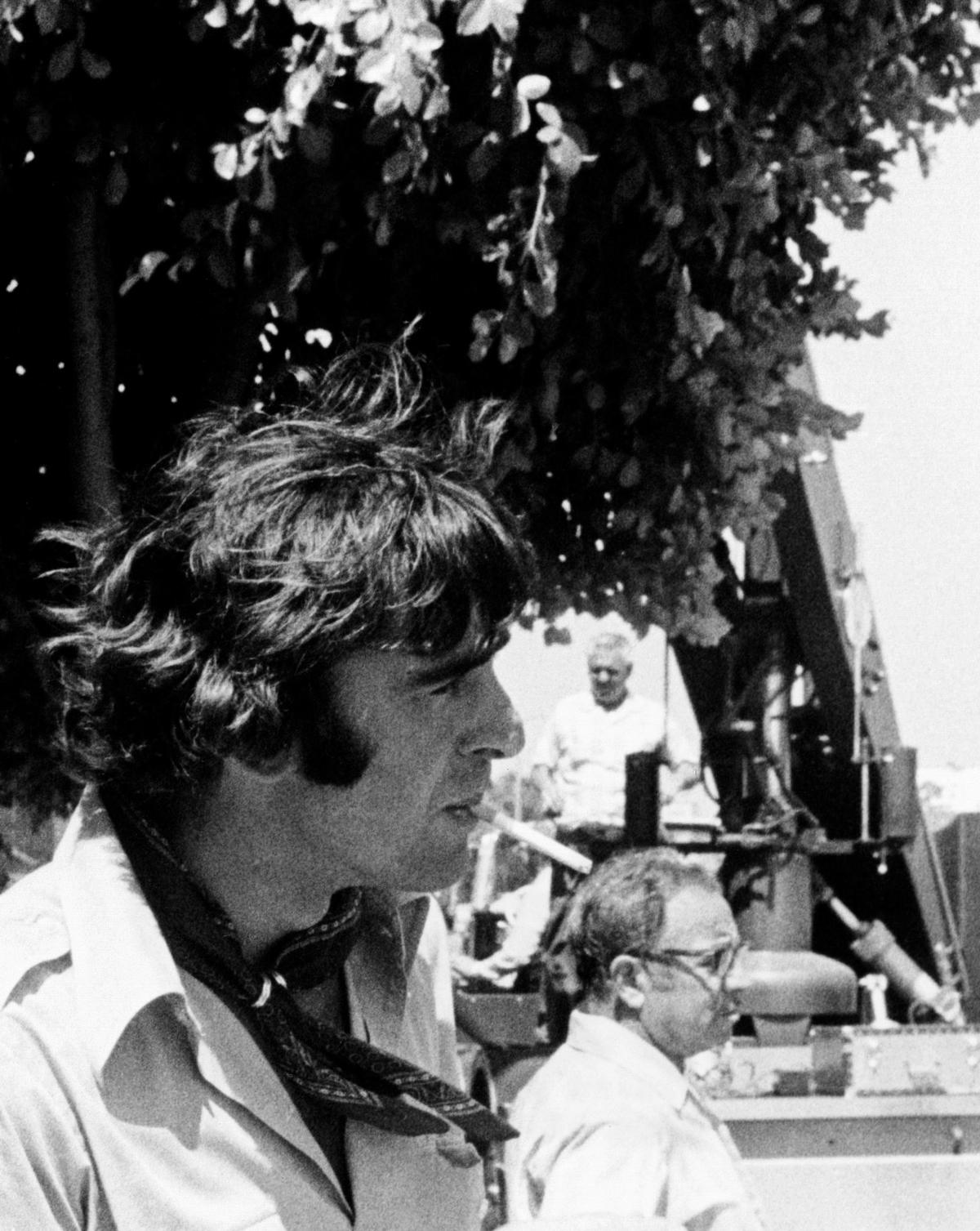 ZIGZAG, from left, director Richard Colla, writer and producer Robert Enders, on-set, 1970Courtesy the Everett Collection