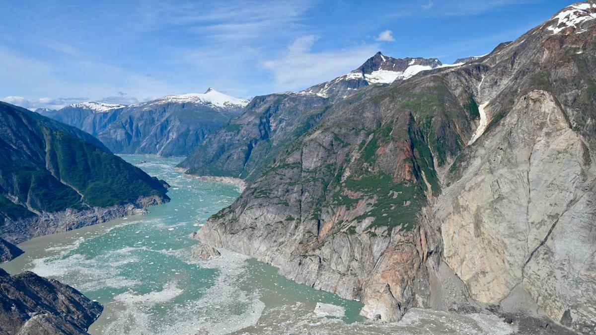 A U.S. Geological Survey field photo taken during a reconnaissance trip following the Tracy Arm Fjord landslide shows the aftermath of a tsunami that occurred three days earlier, within the Tongass National Forest, south of Juneau, Alaska, U.S., August 13, 2025. U.S. Geological Survey agency/Handout via REUTERS