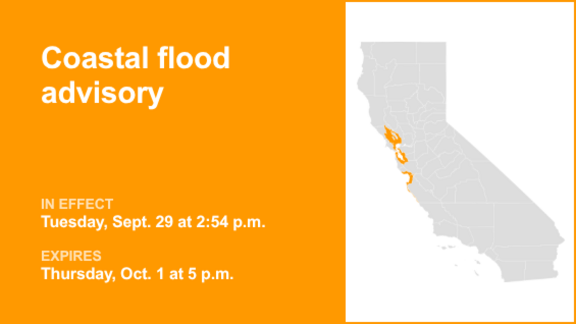 UPDATE: Coastal flood advisory for Northern California until early Thursday evening 