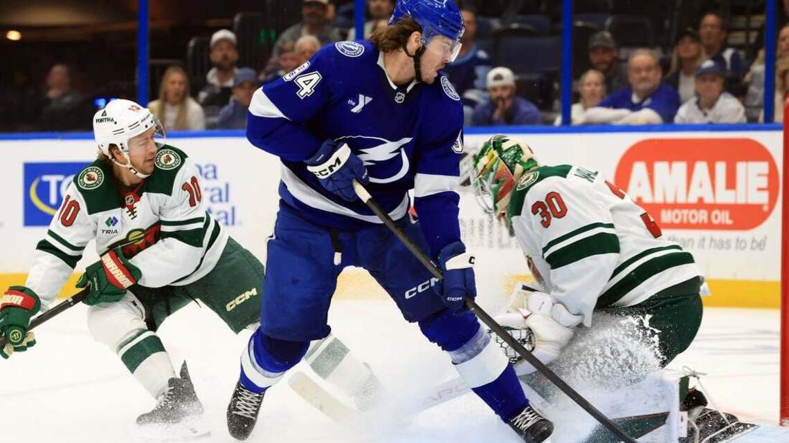 Carlson scores first two goals with Lightning in win over Wild