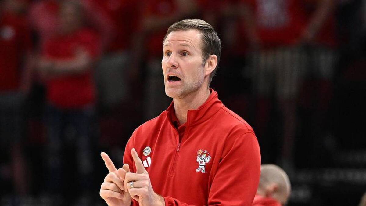  Mar 26, 2026; Houston, TX, USA; Nebraska Cornhuskers head coach Fred Hoiberg reacts in the first half during a Sweet Sixteen game of the South Regional of the men's 2026 NCAA Tournament at Toyota Center. Mandatory Credit: Maria Lysaker-Imagn Images | Maria Lysaker-Imagn Images 