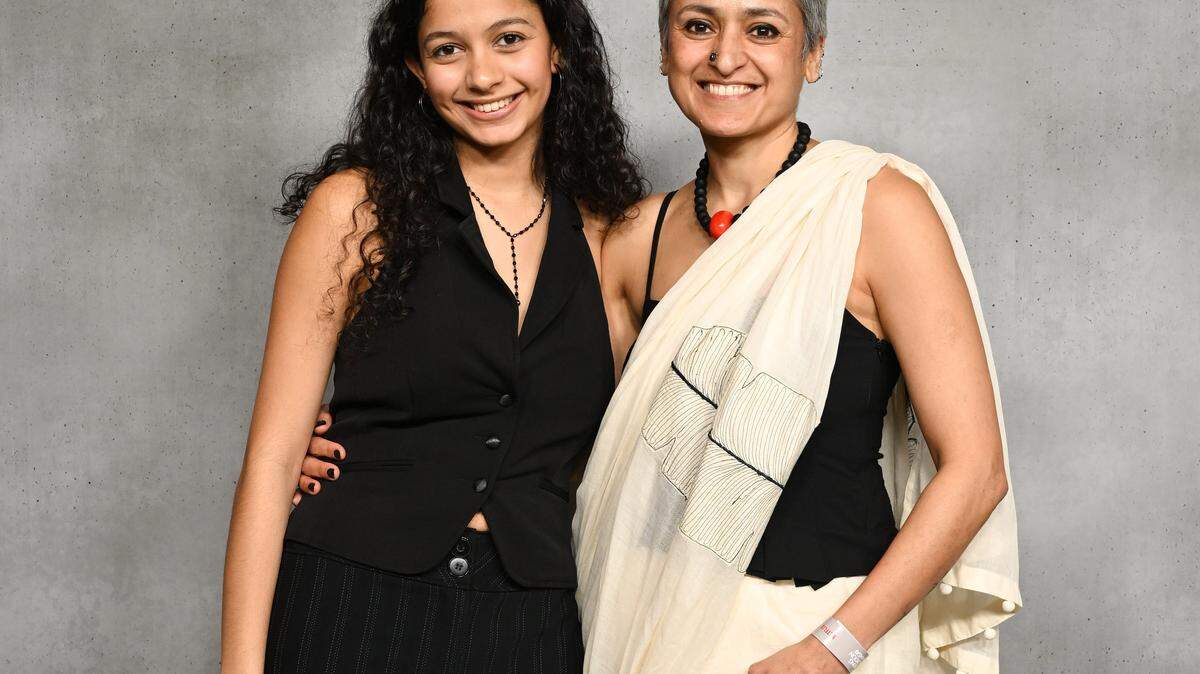 Cookbook author Chetna Makan, right, attends an event on Feb. 16 in London.