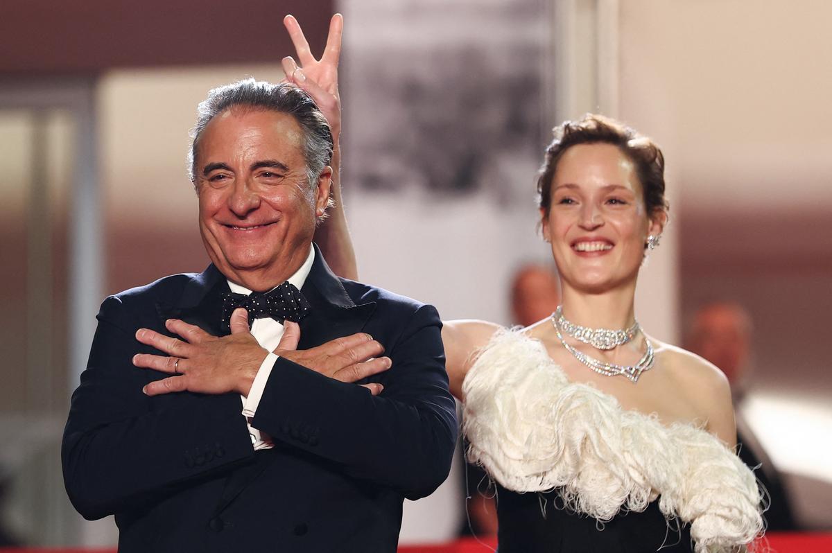 Director Andy Garcia and cast member Vicky Krieps pose on the red carpet during arrivals for the screening of the film "Diamond" Out of competition at the 79th Cannes Film Festival in Cannes, France, May 19, 2026. REUTERS/Gonzalo Fuentes