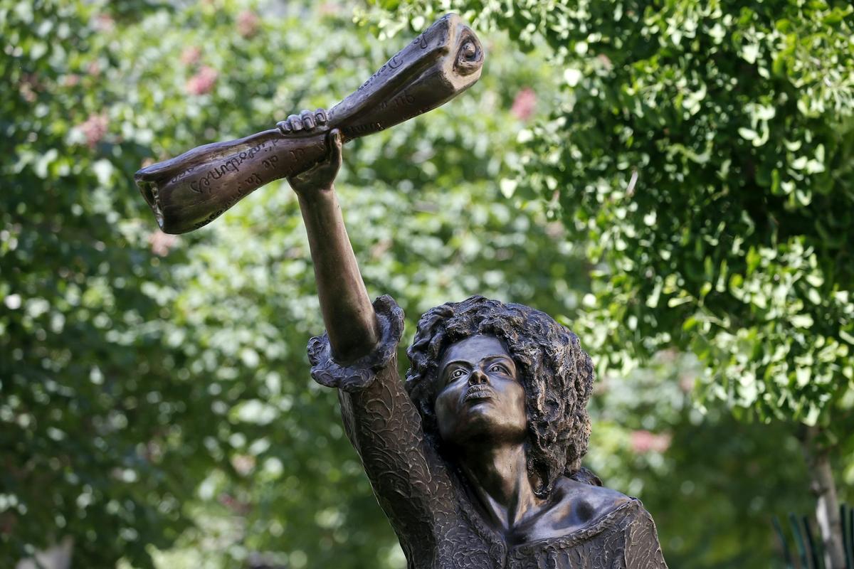 A statue in Paris honors Solitude, who was executed after fighting against the reestablishment of slavery in Guadeloupe in the early 1800s. Chesnot / Getty Images 