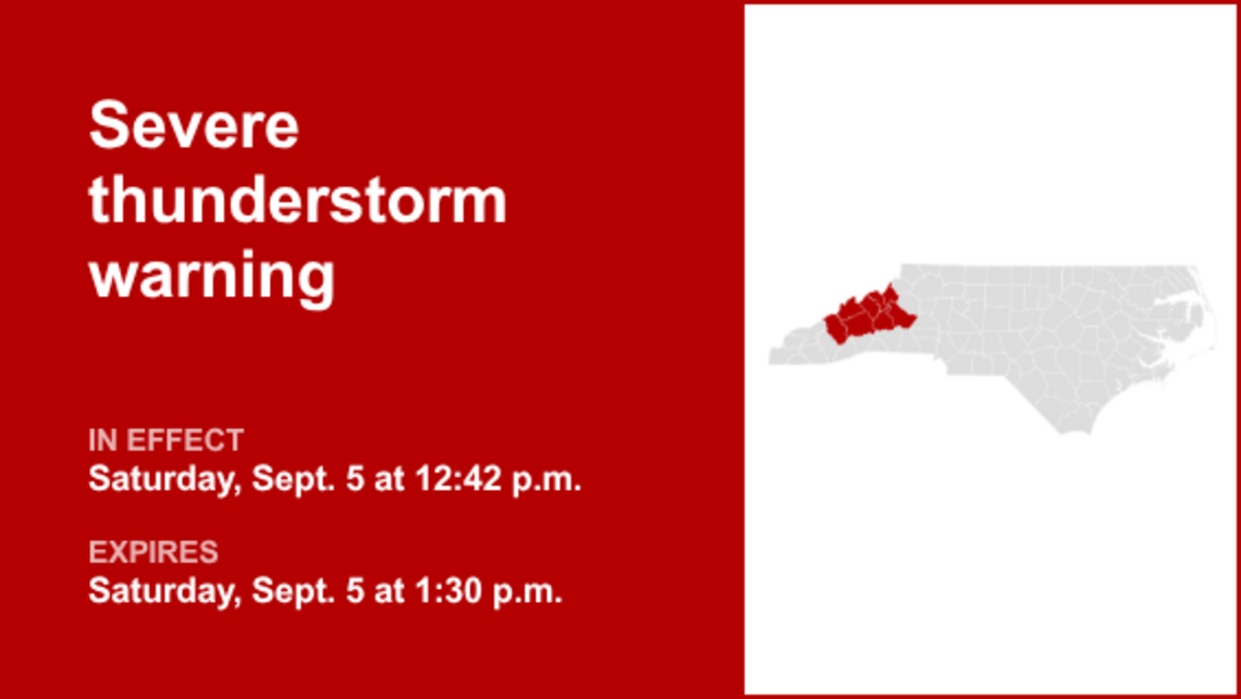 UPDATE: Quarter-sized hail forecast with thunderstorms in North Carolina 
