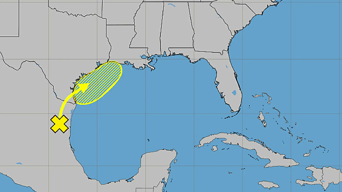 As of the NHC’s 8 a.m. tropical outlook, the trough of low pressure was inland over northeastern Mexico producing disorganized shower and thunderstorm activity. (National Hurricane Center/TNS)
