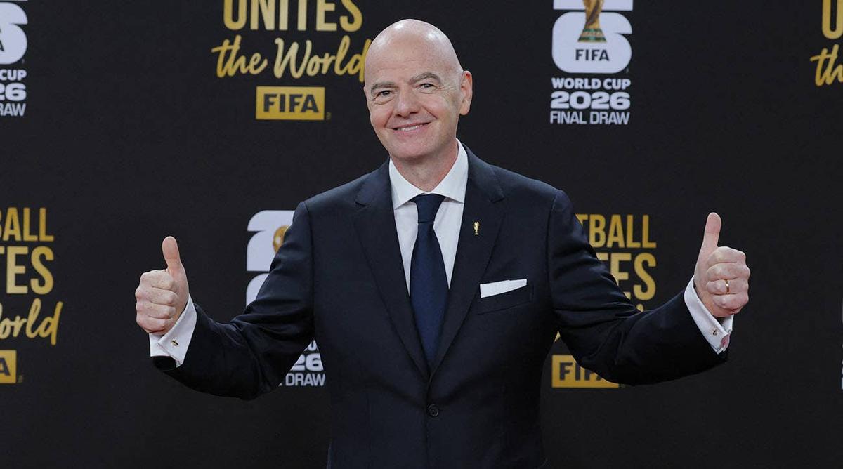  FIFA president Gianni Infantino arrives on the red carpet ahead of the FIFA World Cup 2026 final draw in Washington on Dec. 5, 2025. Brian Snyder-Reuters via Imagn Images