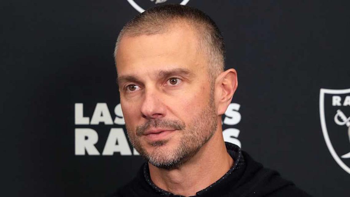  Feb 25, 2025; Indianapolis, IN, USA; Las Vegas Raiders general manager John Spytek on radio row during the NFL Scouting Combine at the Indiana Convention Center. Mandatory Credit: Kirby Lee-Imagn Images | Kirby Lee-Imagn Images 
