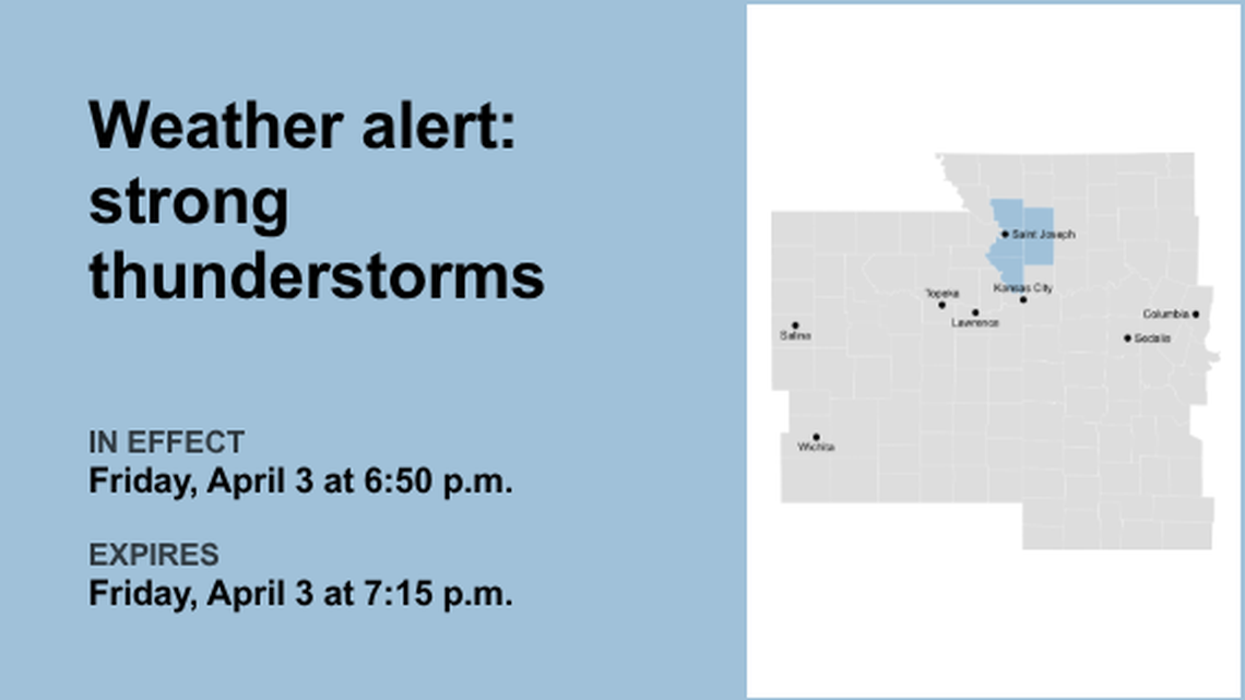 Thunderstorms with pea-sized hail in the Kansas City area Friday, says the NWS 
