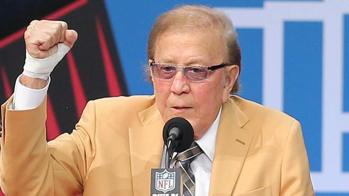  Tom Flores was enshrined in the Pro Football Hall of Fame at Tom Benson Hall of Fame Stadium on Sunday, August 8, 2021. Flores was presented by Raiders owner Mark Davis. Enshrinement2021 9237 | Scott Heckel/ Canton Repository / USA TODAY NETWORK 