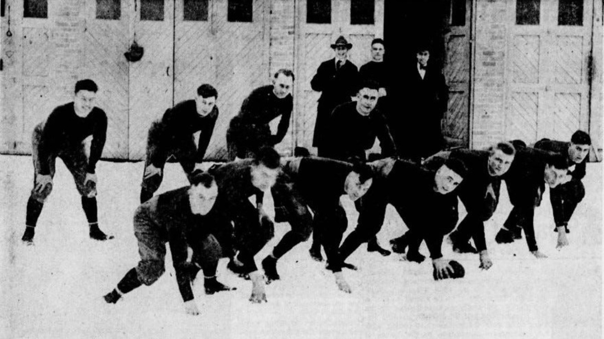 This 1919 photo of the inaugural Green Bay Packers sandlot team was taken in the snow in front of the Indian Packing Company garage before the end of the first season. Samuel "Sam or Sammy" Richard Powers Sr. (front row, second from left) started at right tackle in all 11 games in 1919 and 1920. The Packers joined the American Professional Football Association, soon renamed the National Football League, in 1921. Sammy played in four NFL games, starting at right guard in the No. 7 jersey in their first game on Oct. 23, 1921, against the Minneapolis Marines at Hagemeister Park, but he got benched. In his other three NFL games, Sammy was a substitute lineman for the starting tackle and guard. His NFL career ended in a game on Nov. 13, 1921, against the Hammond Pros. For three seasons, he played alongside team founder Capt. Earl "Curly" Lambeau, a shipping clerk at the canned-meat Indian Packing Co. who convinced President Frank Peck to spend $500 on their first uniforms and equipment. Sammy also worked at a meat-packing company, most likely with Lambeau at Indian Packing. In 1918, Sammy married Grace Marie Dixon (Powers Martin,) who later owned Earl's Hideaway biker bar in Sebastian, Florida, from 1965 until she died in 1973. Their daughter, Jeanne Dorothy (Braley Kelly Johnson), took over the bar in 1972 and Grace died in 1973.