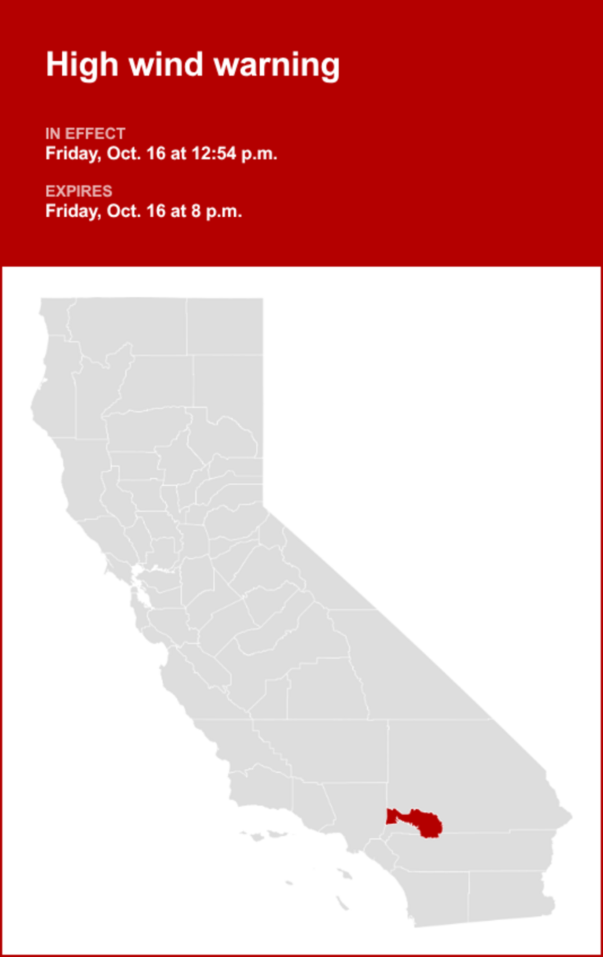 UPDATE: High wind warning for San Bernardino County Mountains until ...