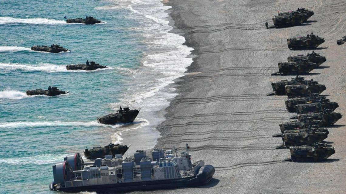South Korea stages joint amphibious drill in Pohang 