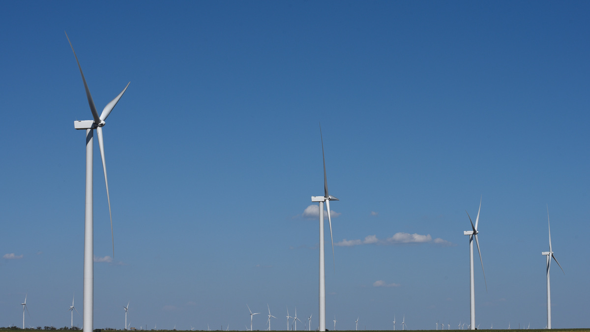 Wind turbines generate power on a farm near Throckmorton, Texas U.S. August 24, 2018. Picture taken August 24, 2018. REUTERS/Nick Oxford
