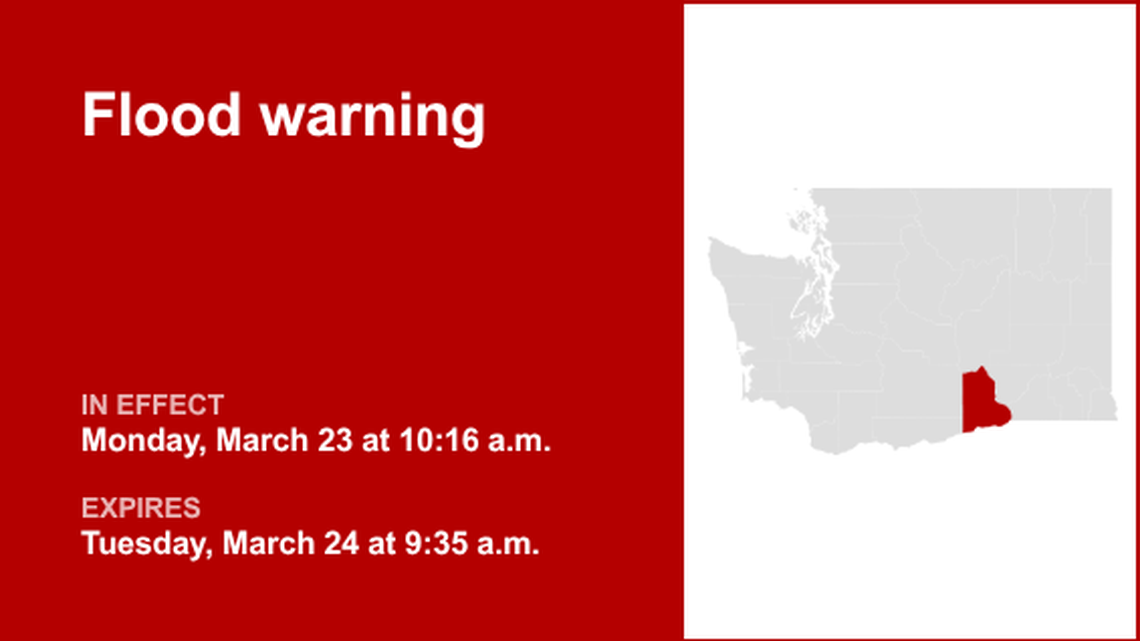 UPDATE: Flood warning in place for Benton County until Tuesday morning, says the NWS 