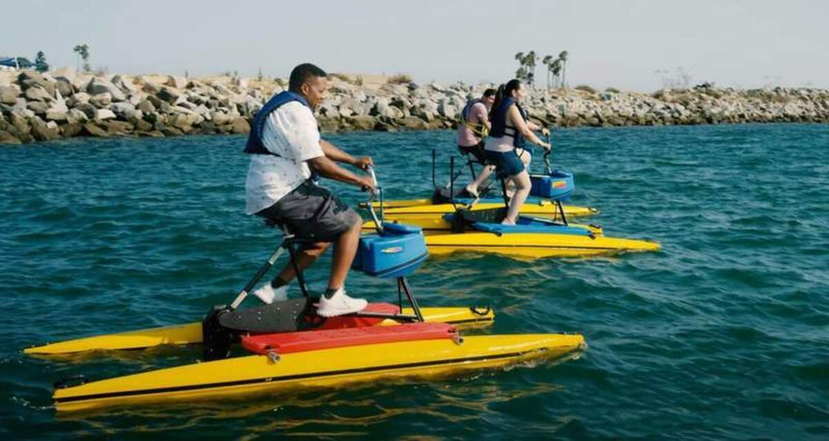  Hydrobikes float on top of the water and move fast. Photo credit: Visit Long Beach 