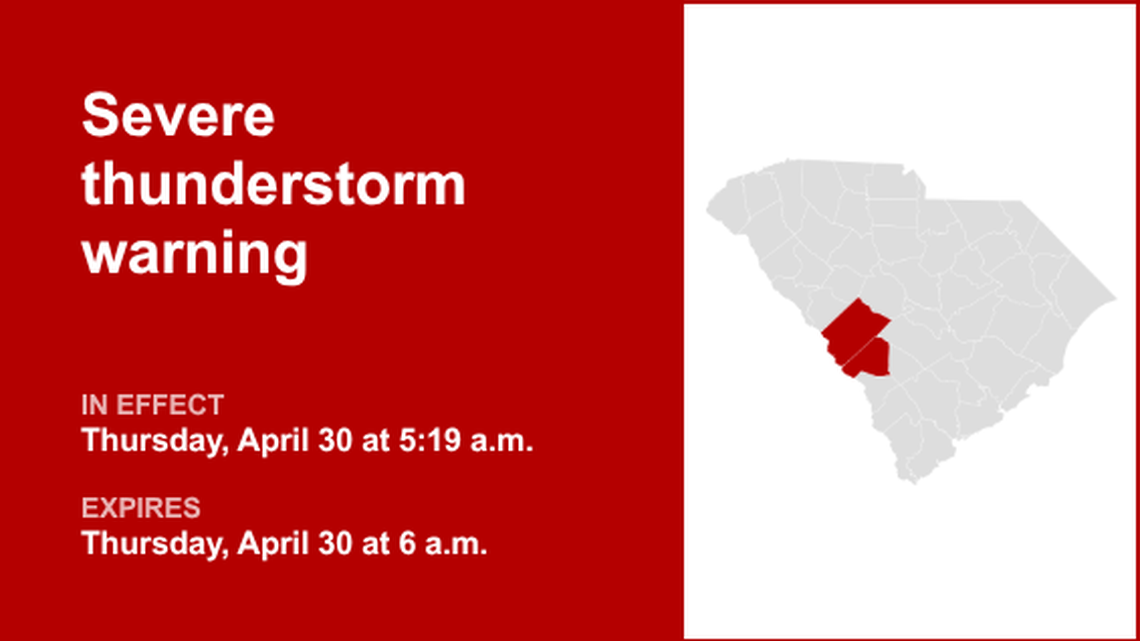 UPDATE: Penny-sized hail expected with thunderstorms in Aiken and Barnwell counties 
