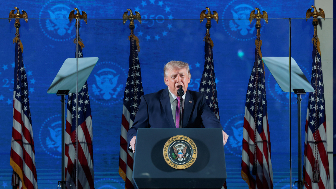 Trump extols America, rails at communism in US 250th celebration 