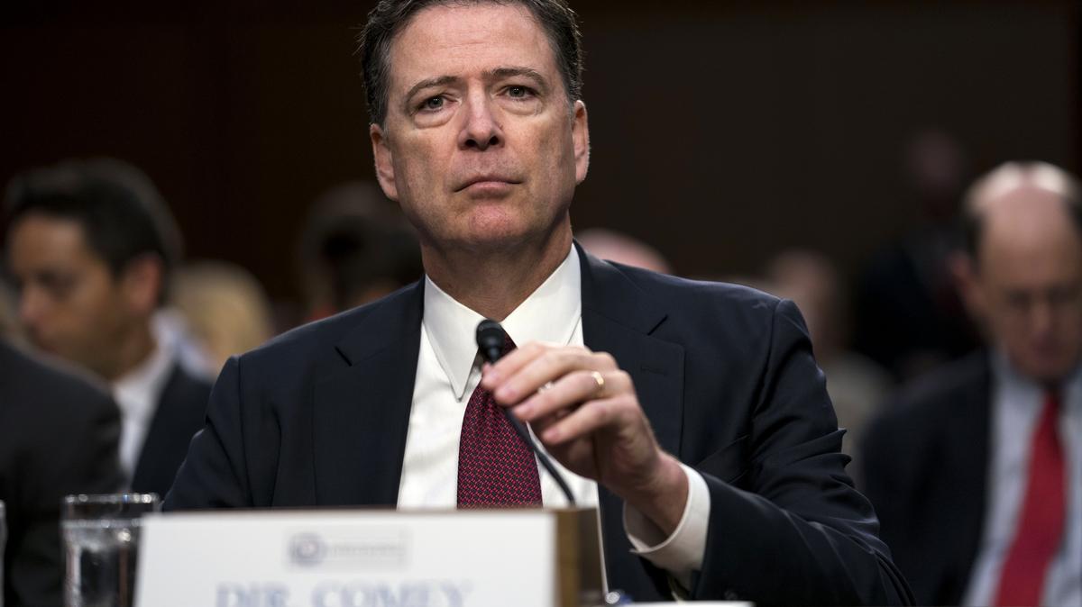 Former FBI Director James Comey appears before the Senate Intelligence Committee in Washington on June 8, 2017, weeks after he was fired by President Donald Trump. The Justice Department has secured a new indictment of Comey over a social media post, after a past indictment effort spurred by Trump in 2025 ended in failure, according to people familiar with the investigation.