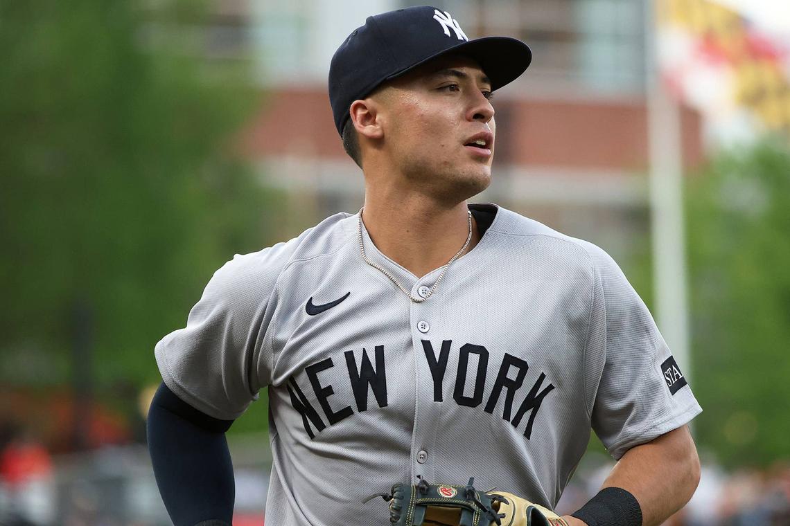  New York Yankees shortstop Anthony Volpe (11) Daniel Kucin Jr.-Imagn Images