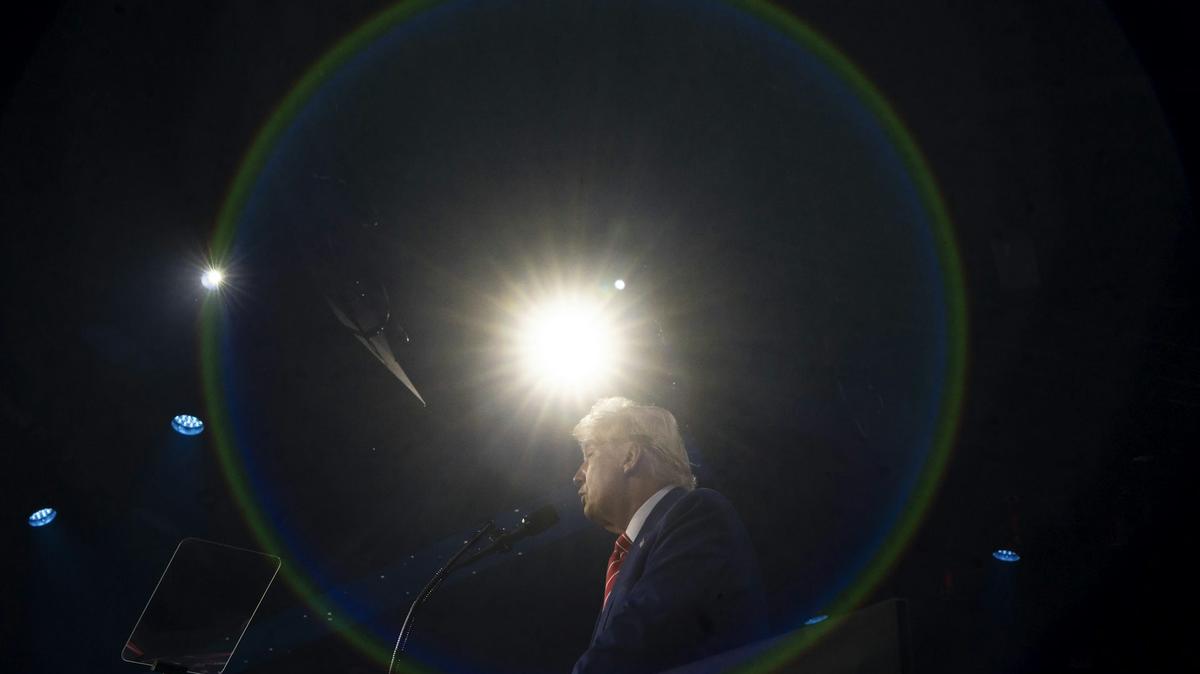 President-elect Donald Trump speaks during Turning Point USA's AmericaFest at the Phoenix Convention Center on Dec. 22, 2024, in Arizona. 
