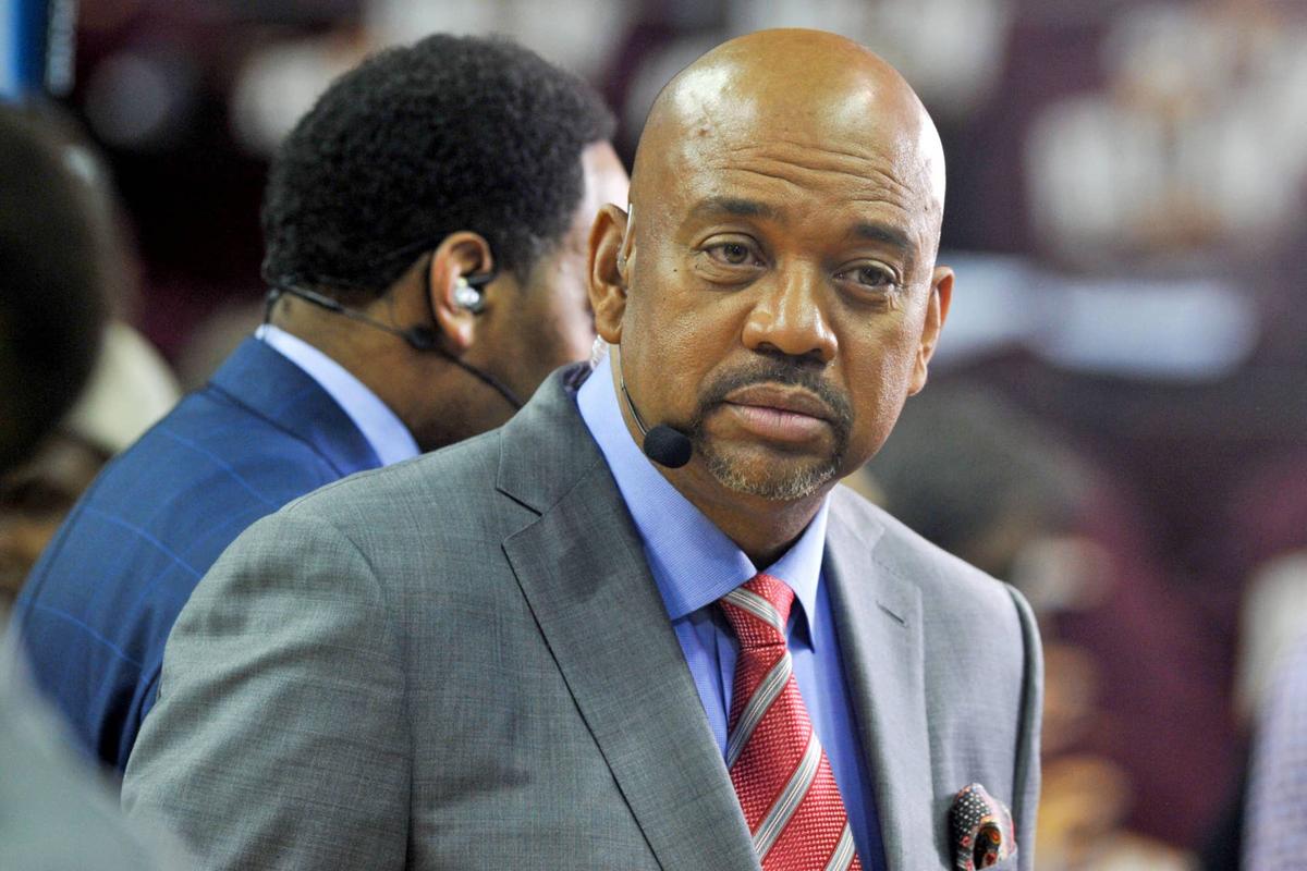  CLEVELAND, OH - JUNE 08, 2016: ESPN commentator Michael Wilbon looks on prior to Game 3 of the 2016 NBA Finals between the Golden State Warriors and Cleveland Cavaliers at Quicken Loans Arena on June 08, 2016 in Cleveland, Ohio. (Photo by: 2016 Nick Cammett/Diamond Images via Getty Images) 