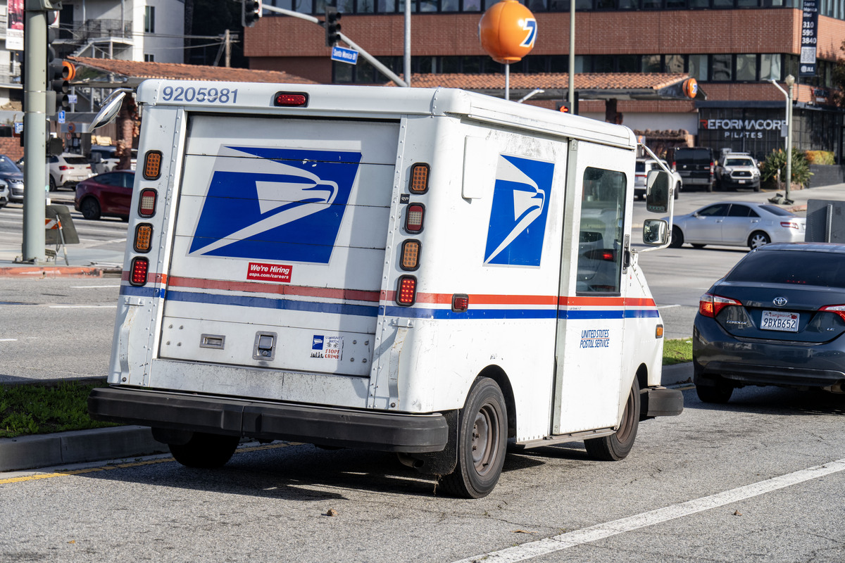  File Photo: A USPS mail truck out on a delivery in Los Angeles. 