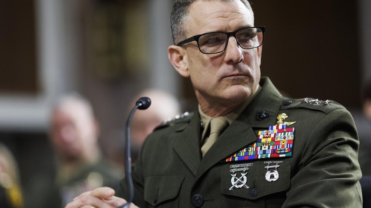 U.S. Marine Corps. Lt. General Francis Donovan looks on during a Senate Armed Services Committee Confirmation Hearing on Capitol Hill on Jan. 15, 2026, in Washington, D.C. \