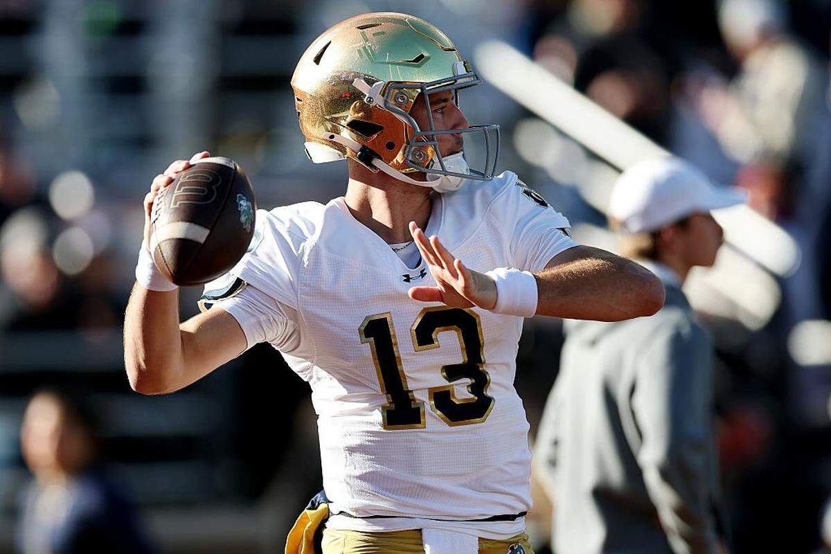CJ Carr, who started at quarterback for Notre Dame in 2025 as a true freshman, could be the Fighting Irish’s quarterback the next time they play Clemson (October 2027).
