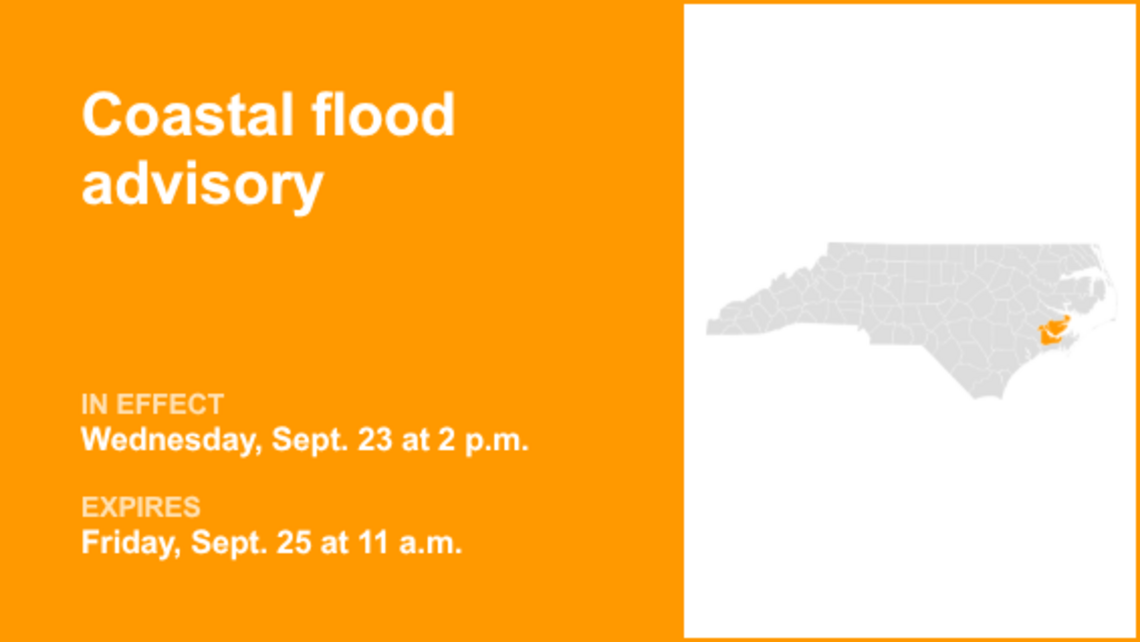 UPDATE: Coastal flood advisory for Southern Craven and Pamlico County until Friday midday 
