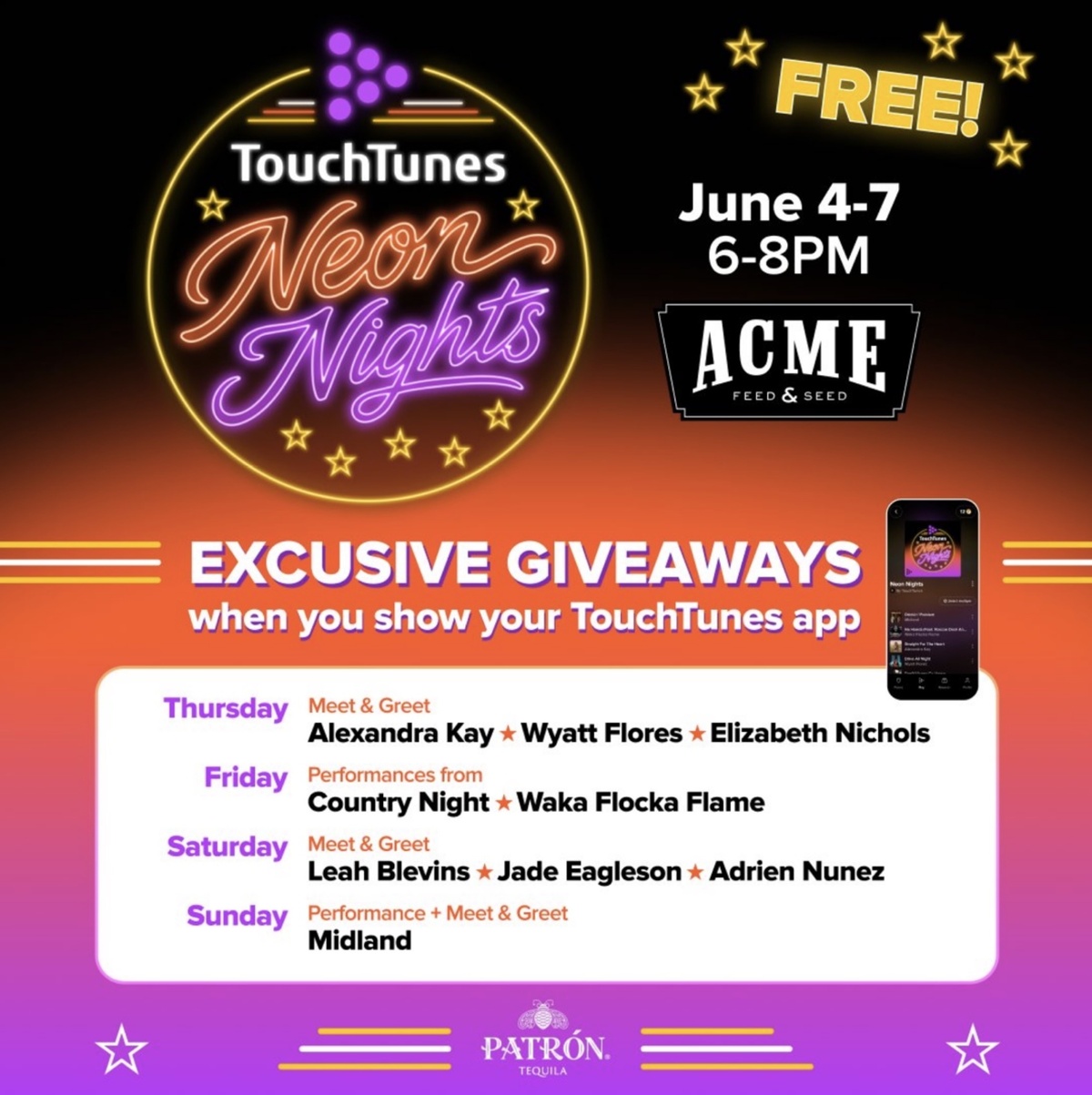 TouchTunes has exclusive events happening at Acme Feed & Seed all during CMA Fest weekendTouchTunes