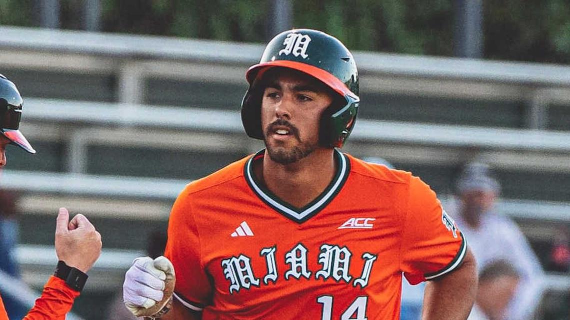  Daniel Cuvet After a home run | Miami Hurricanes Athletics 